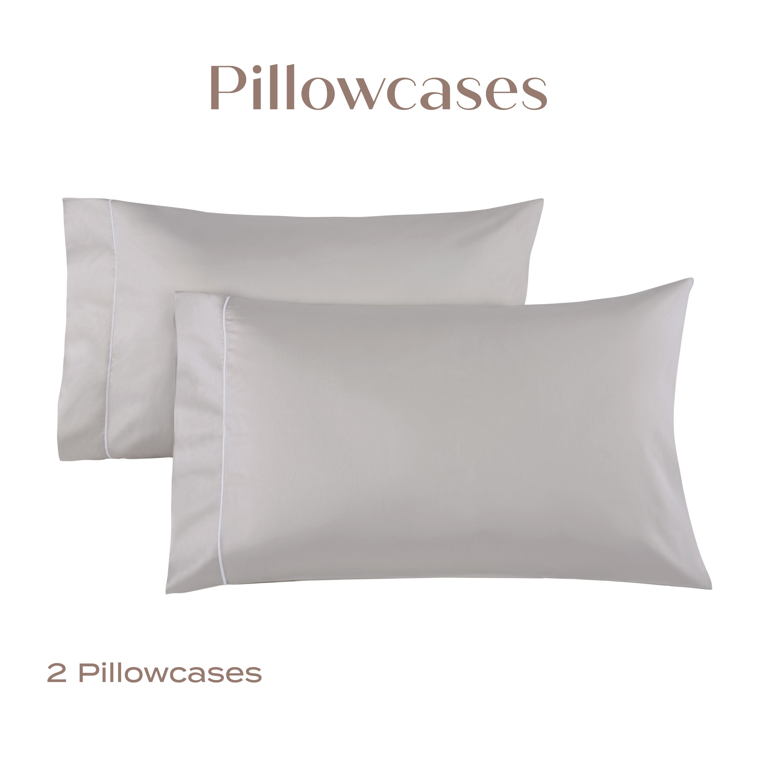 Two Lunar Rock pillowcases on a white background with 'Pillowcases' text above.