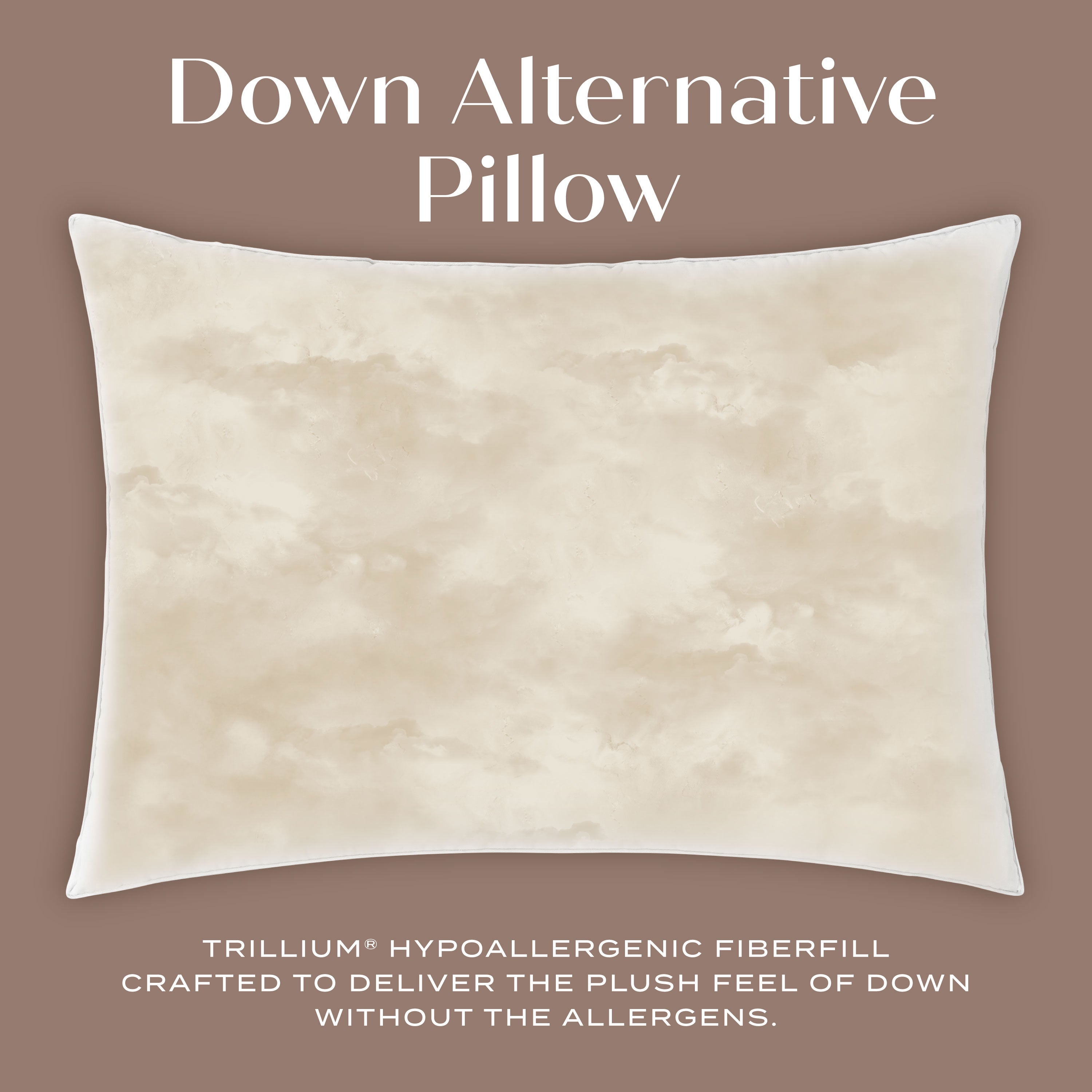 Down Alternative Pillow- Trillium Hypoallergenic Fiberfill crafter to deliver the plush feel of down without allergens