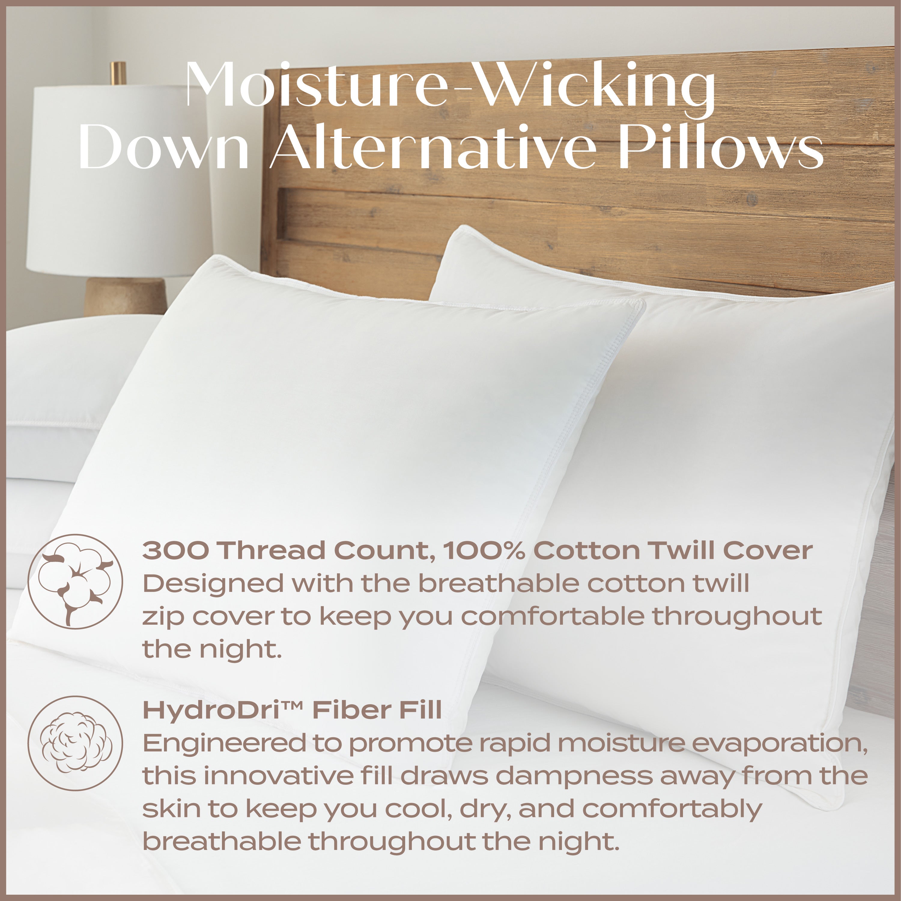 Moisture Wicking Down Alternative Pillow